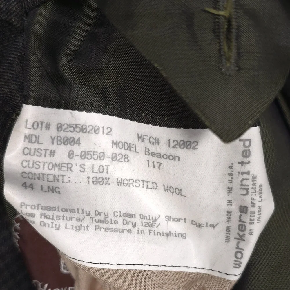 HICKEY FREEMAN Est 1899 USA Wool Blazer Jacket Sport Coat Brown Check 44L Beacon